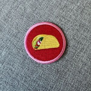 NWOT Iron-On Girl Scout-Style Embroidered Taco Patch (Unisex)